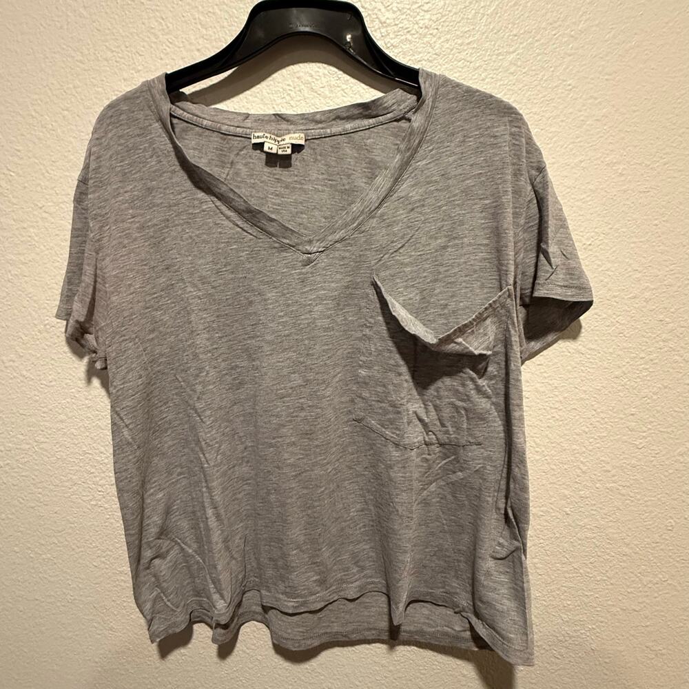Haute hippie size M light grey v-neck tee